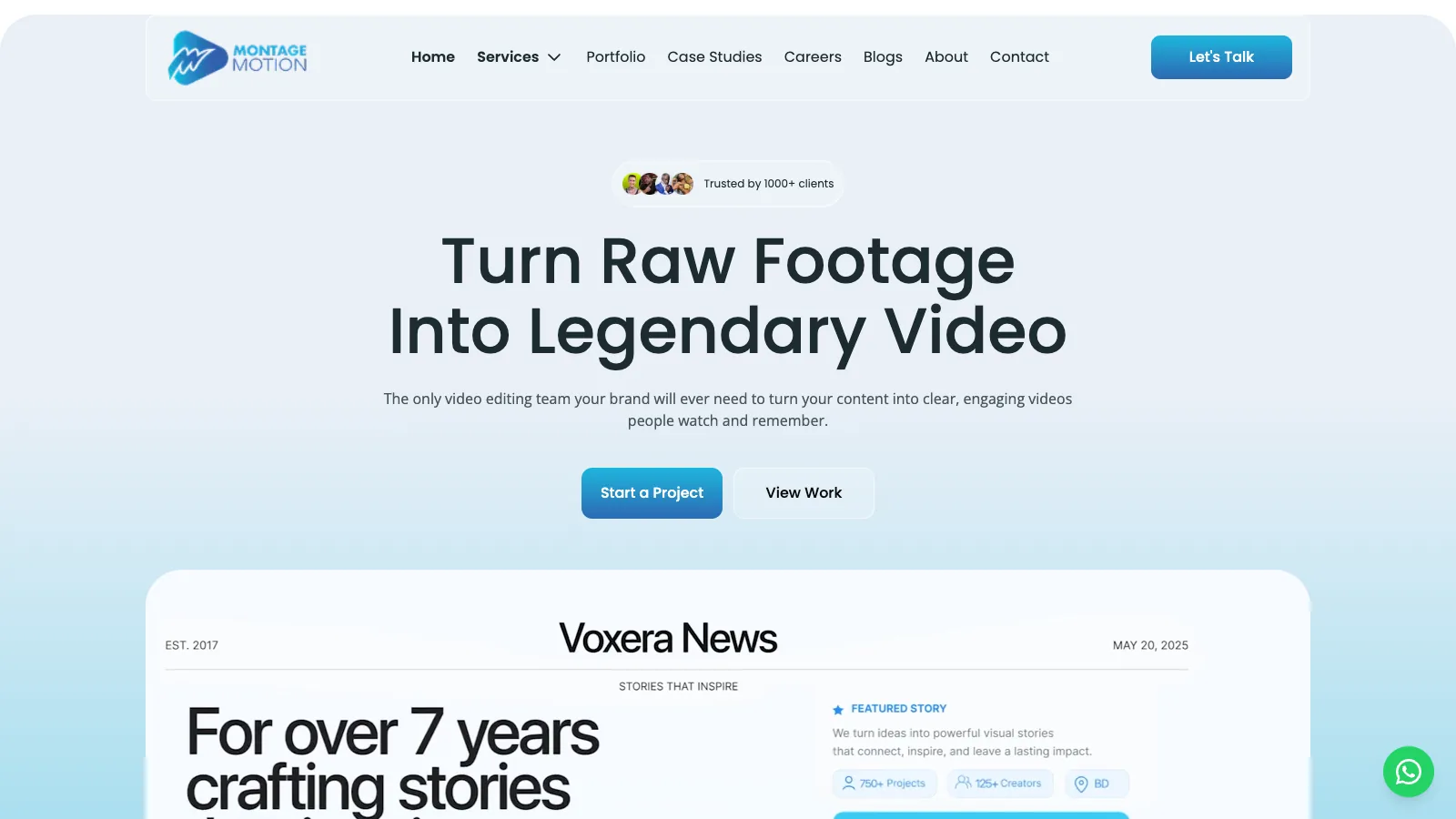 Montage Motion homepage: Turn raw footage into legendary video